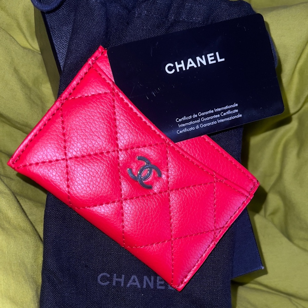 Chanel Red Caviar Card Pouch